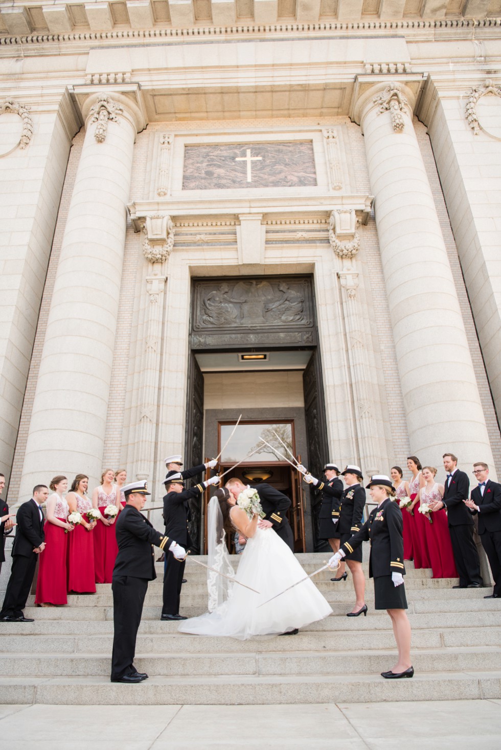 US Naval Academy Chapel sword archs