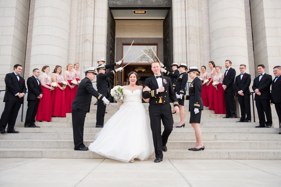 US Naval Academy Chapel sword archs