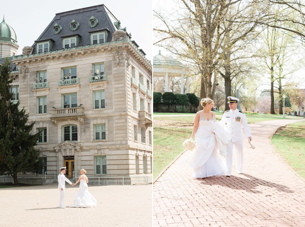 Kleinfeld Bride and groom US Naval Academy Annapolis Maryland