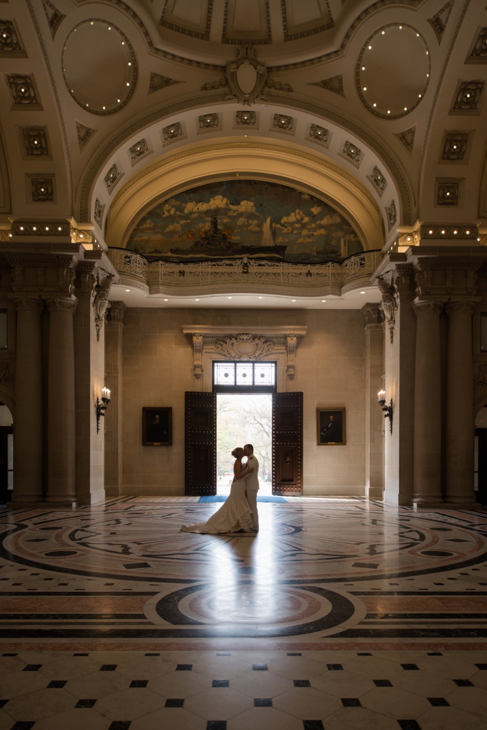 Bancroft Hall bride and groom