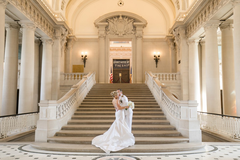 USNA Memorial Hall epic wedding photos