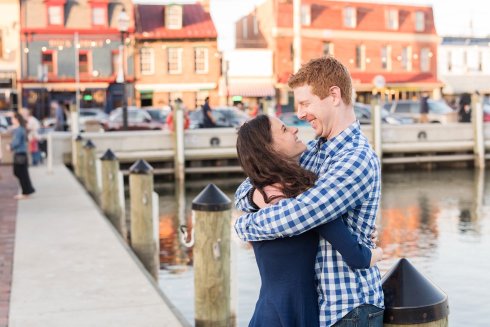 city dock annapolis engaged couple