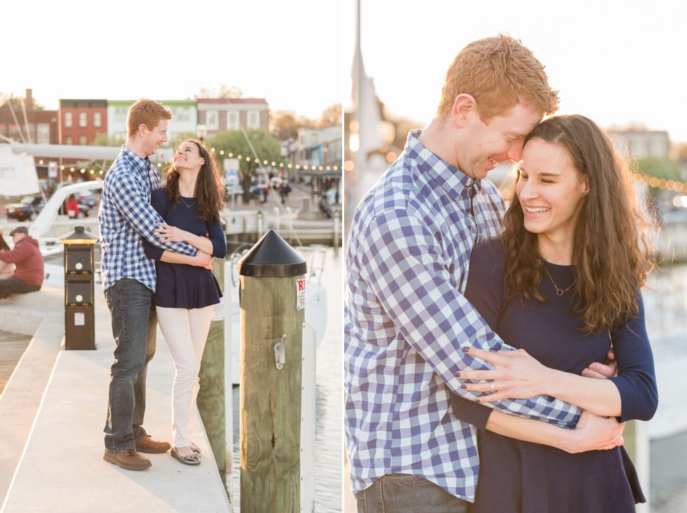 sunset waterfront engagement photos