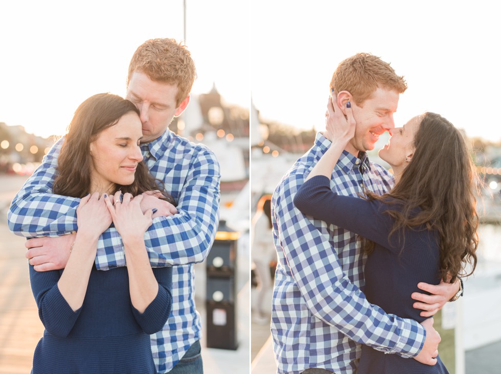 sunset waterfront engagement photos