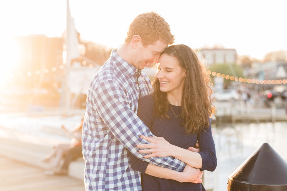 sunset waterfront engagement photos