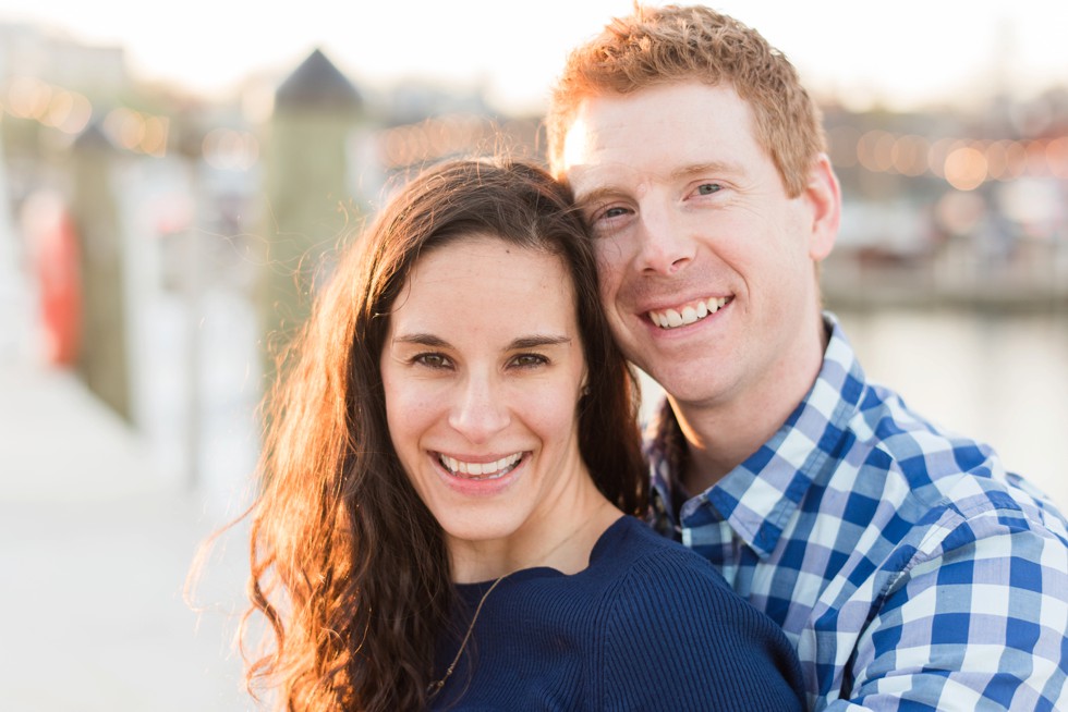 sunset waterfront engagement photos