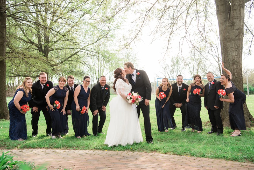 Historic Kent Manor Inn Spring wedding party