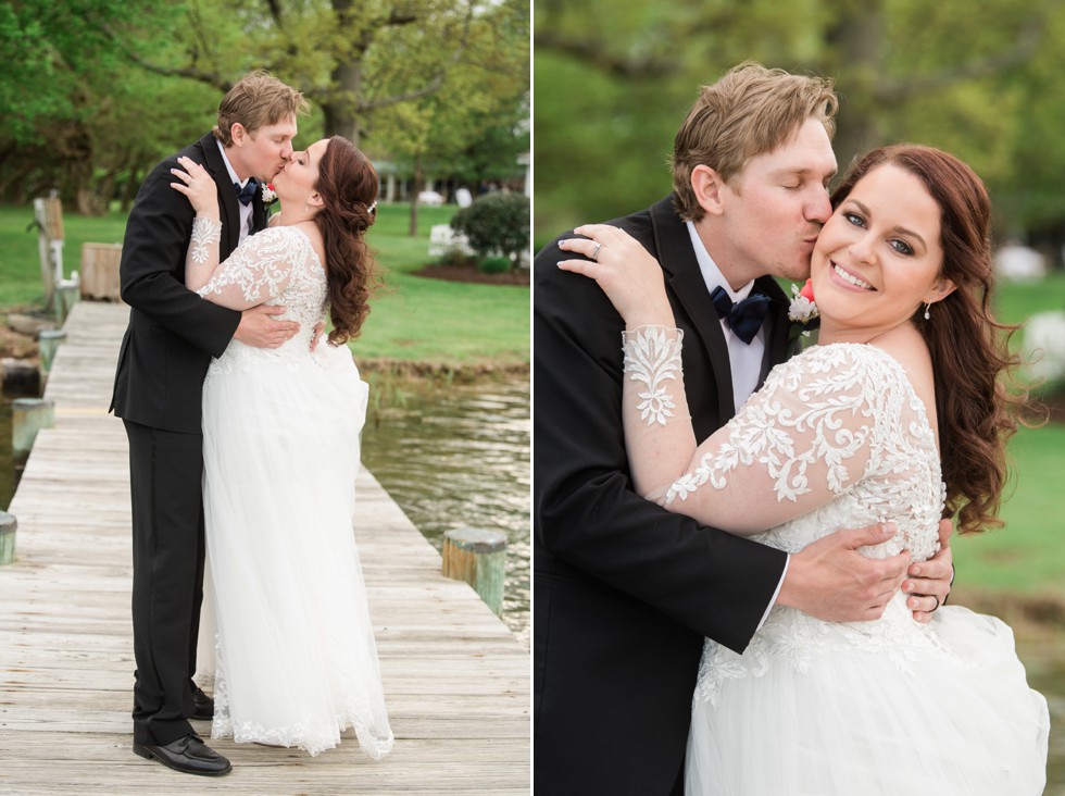 kissing on a pier