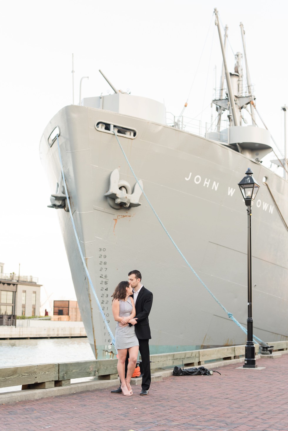 John W Brown Ship Fells Point engagement photos at Sagamore Pendry