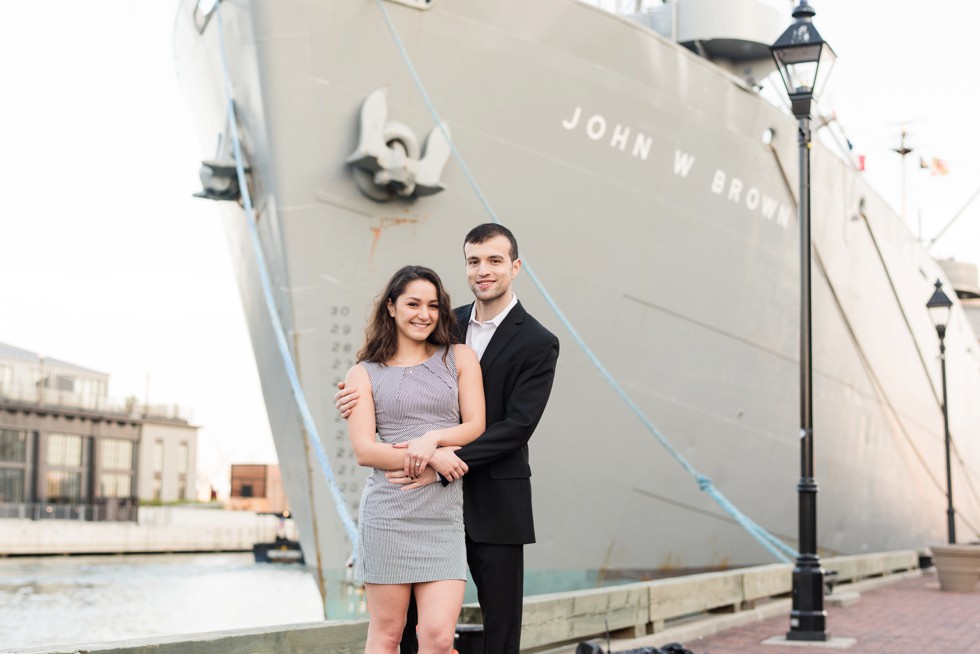 John W Brown Ship Fells Point engagement photos at Sagamore Pendry