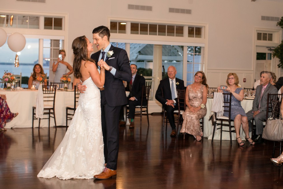 Beach house wedding reception