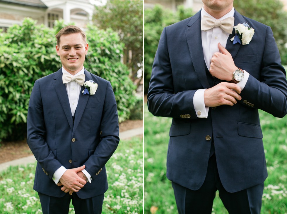 Indochino custom tux Tidewater Inn groom