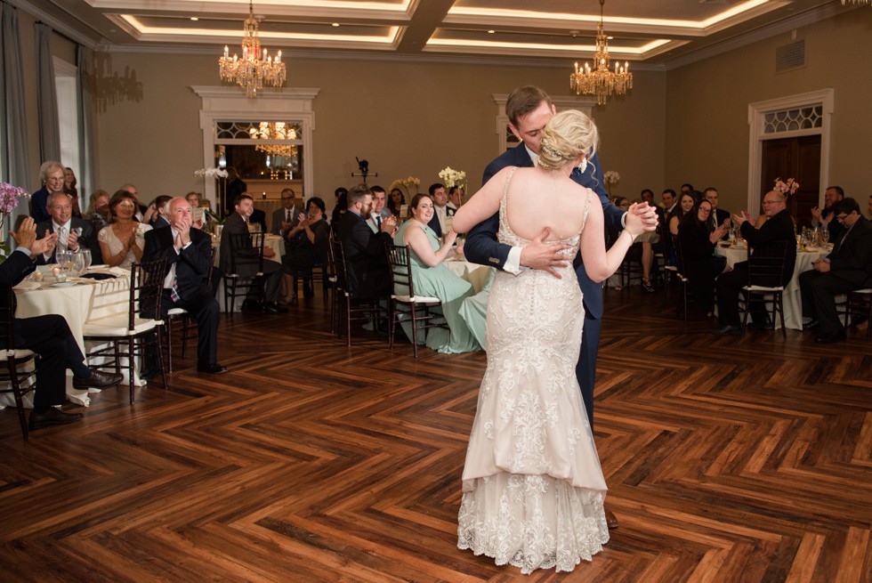 The Tidewater Inn Crystal Room wedding first dance