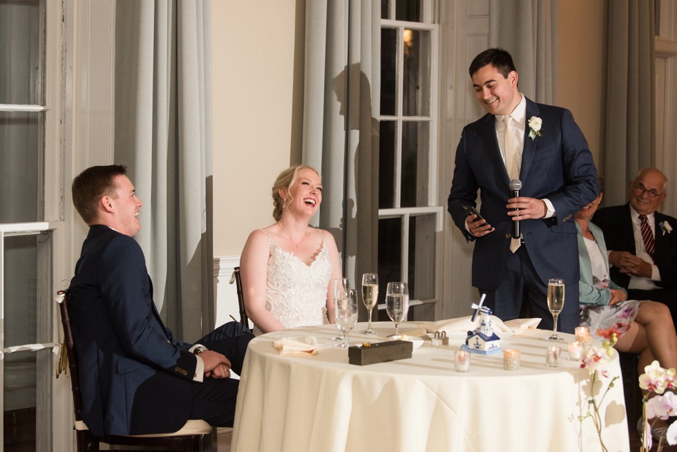 The Tidewater Inn Crystal Room wedding toast