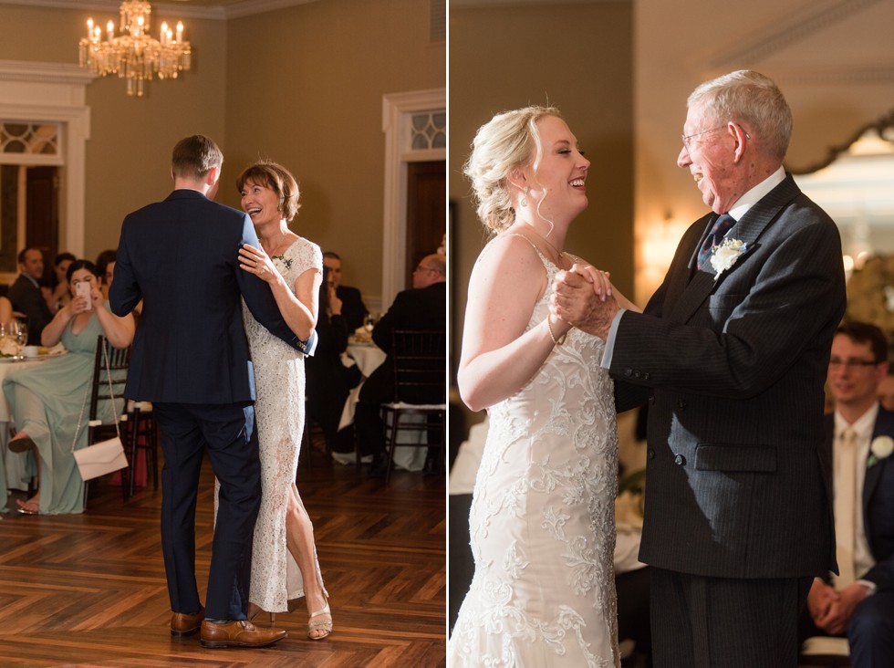 The Tidewater Inn Crystal Room wedding parent dances