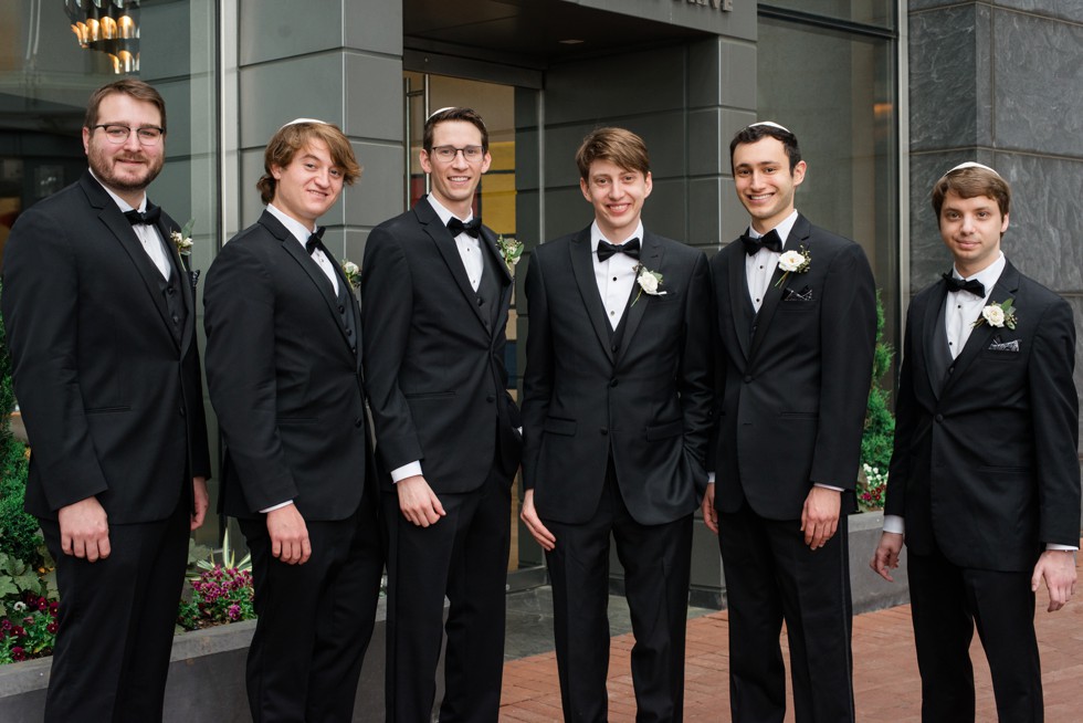 Four Seasons Hotel Baltimore groomsmen couple portraits