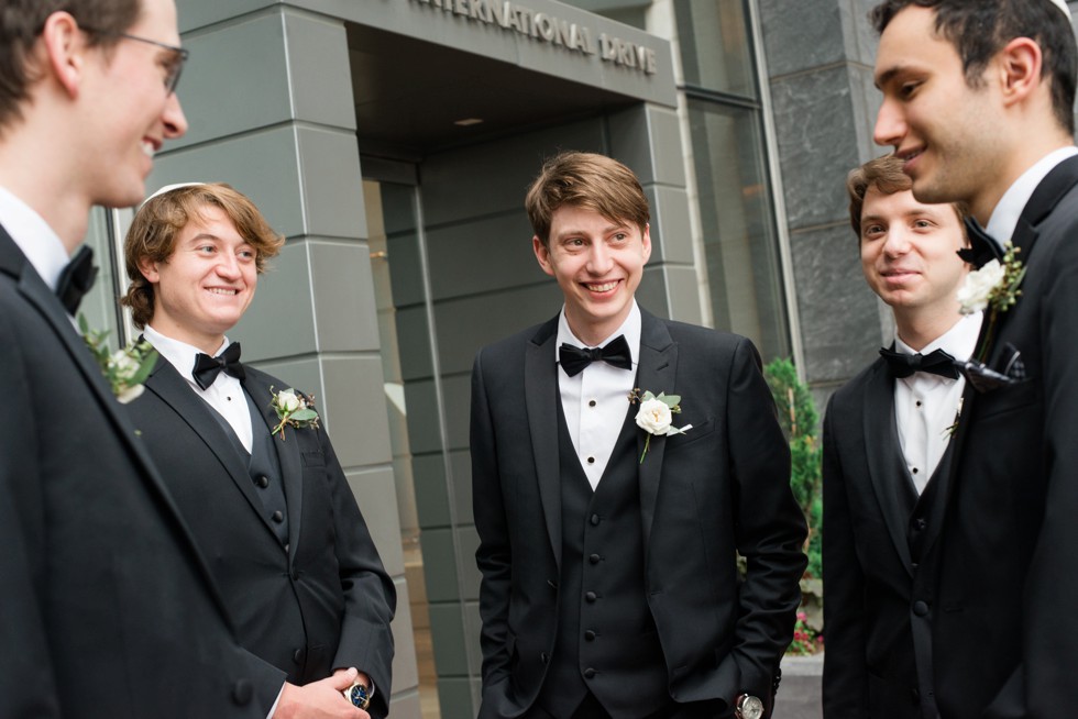 Four Seasons Hotel Baltimore groomsmen couple portraits