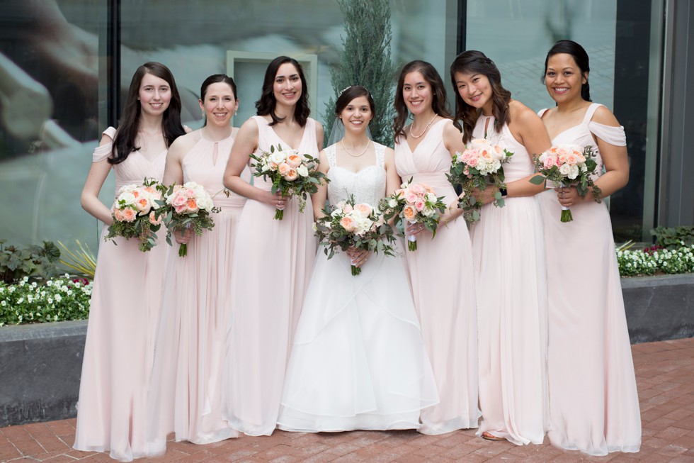 Four Seasons Hotel Baltimore bridesmaid couple portraits