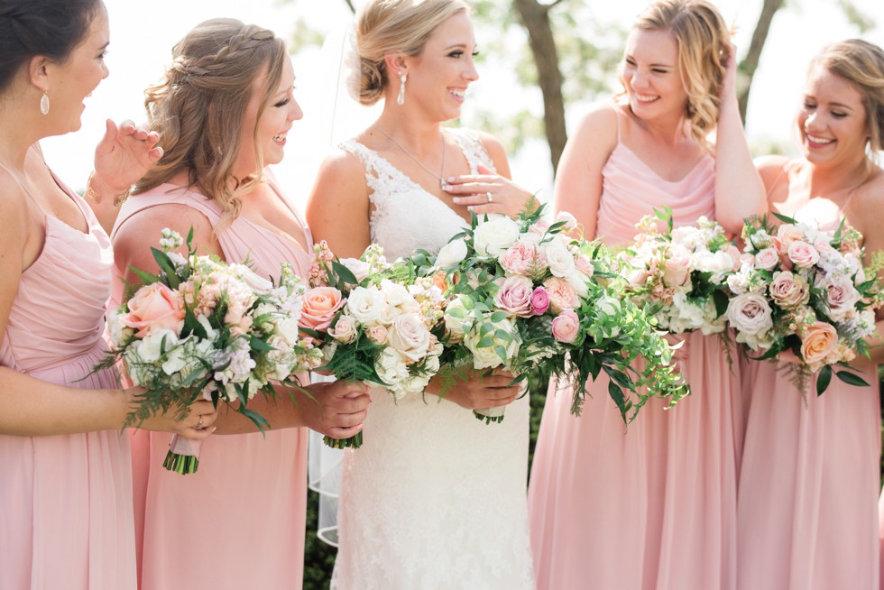 Monteray Farms floral blush pink bridesmaid dress Weddington Way