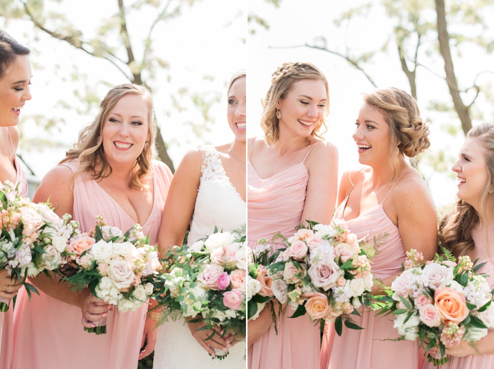 Monteray Farms floral blush pink bridesmaid dress Weddington Way