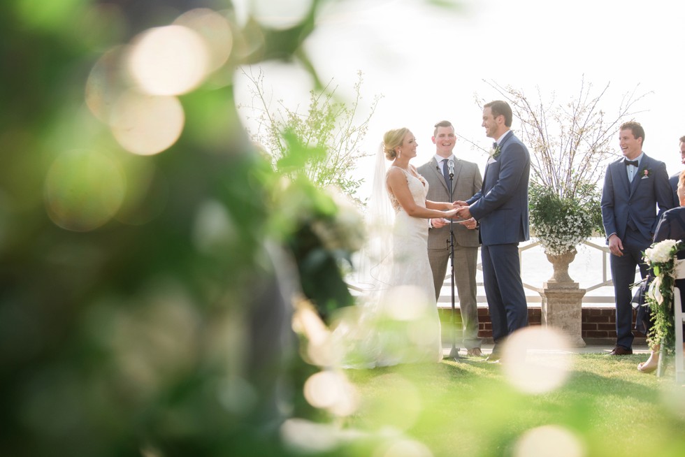 Chesapeake Bay beach wedding ceremony