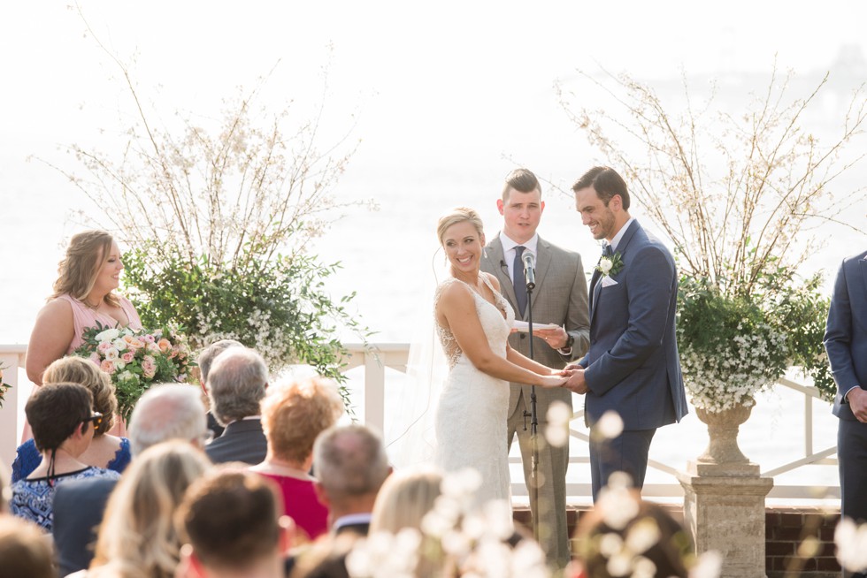 Chesapeake Bay beach wedding ceremony