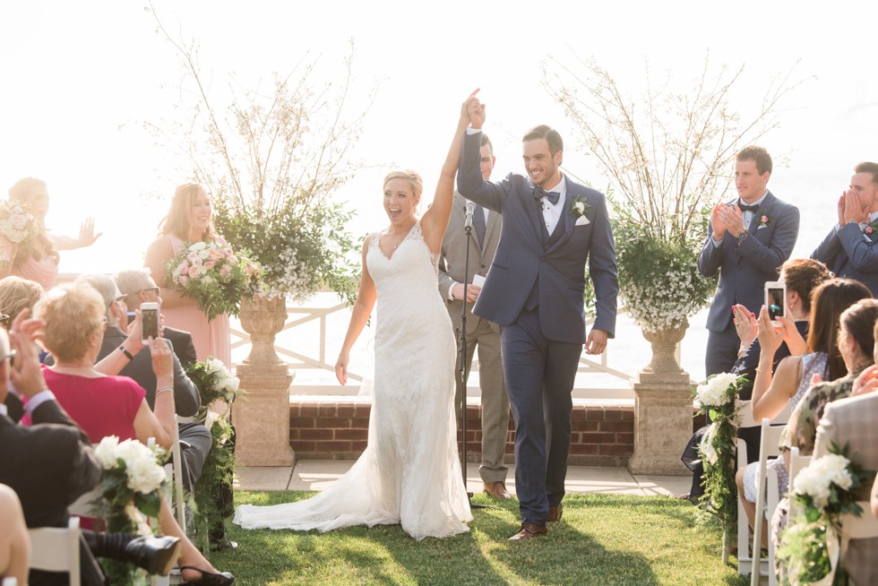 Chesapeake Bay beach wedding ceremony