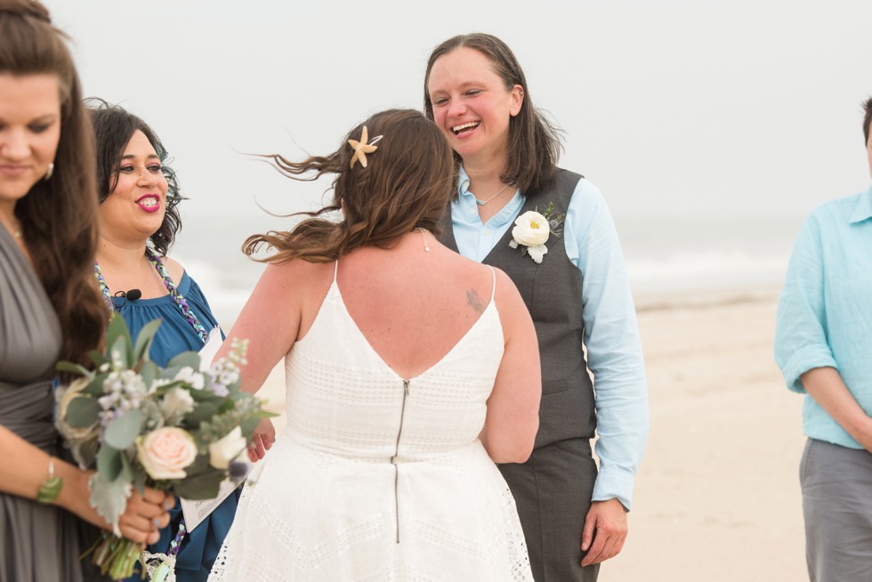 Delaware Brides beach wedding ceremony