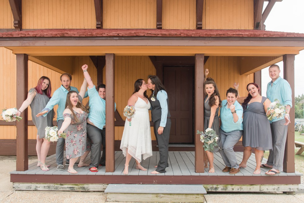 Delaware Brides beach wedding party