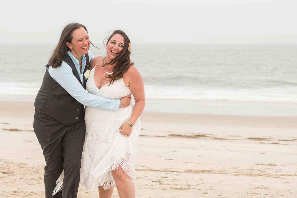 brides wedding photographs on the beach