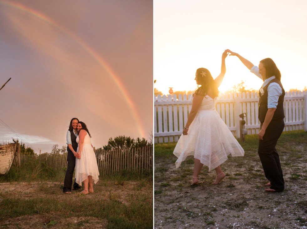 Indian River Life Saving Station wedding Rainbow