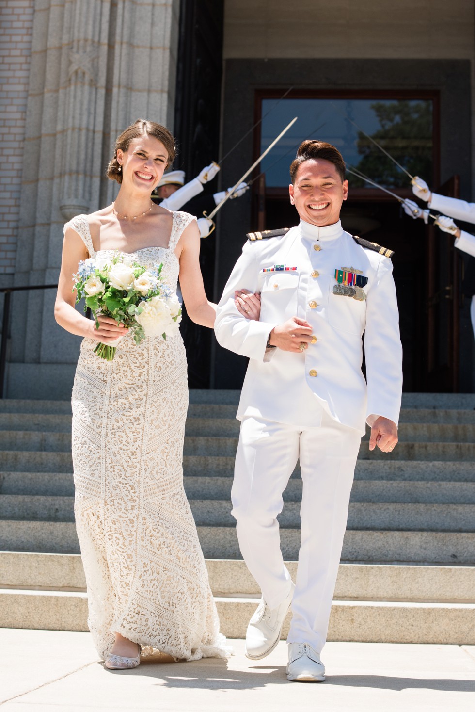 USNA Main Chapel Wedding Ceremony Sword arch