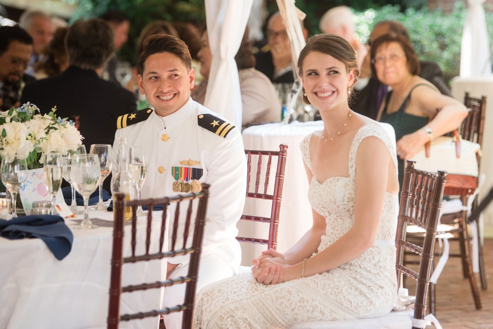 Outdoor tented wedding reception