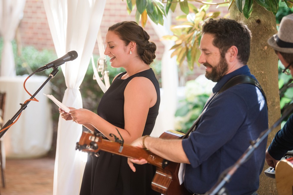 Outdoor tented wedding reception