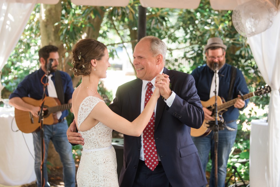 Outdoor tented wedding reception