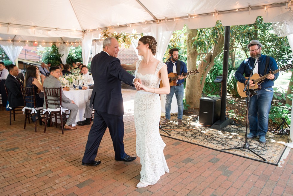 Outdoor tented wedding reception