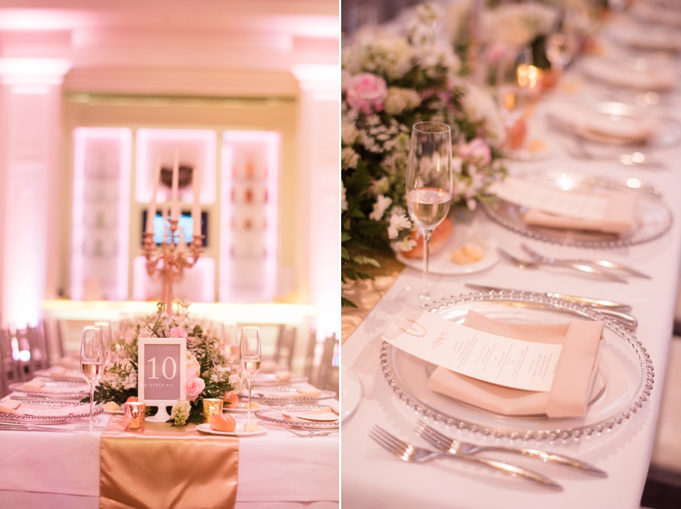 Ballroom at Ellis Preserve pink Wedding Reception