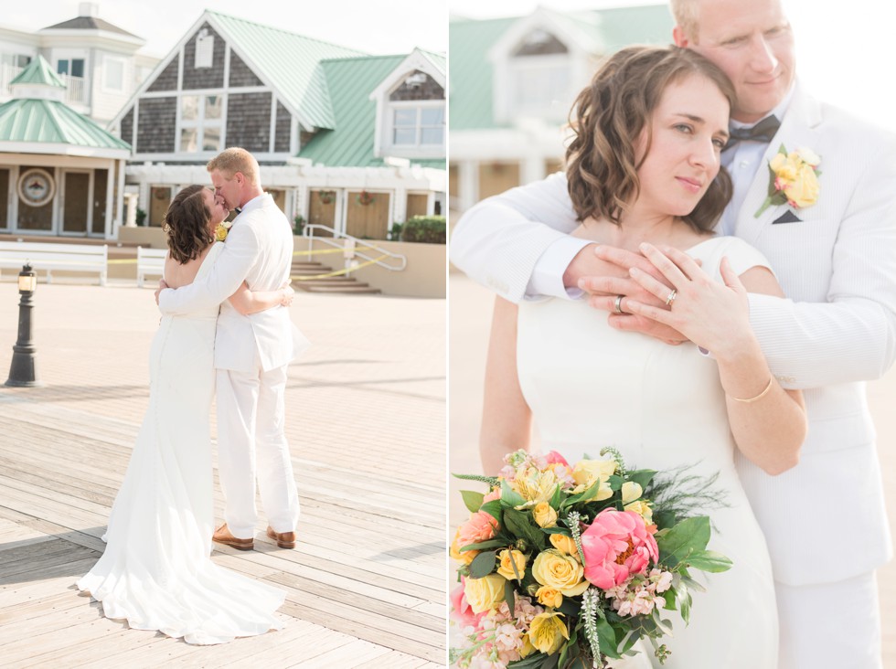 wedding photos on Bethany Beach boardwalk