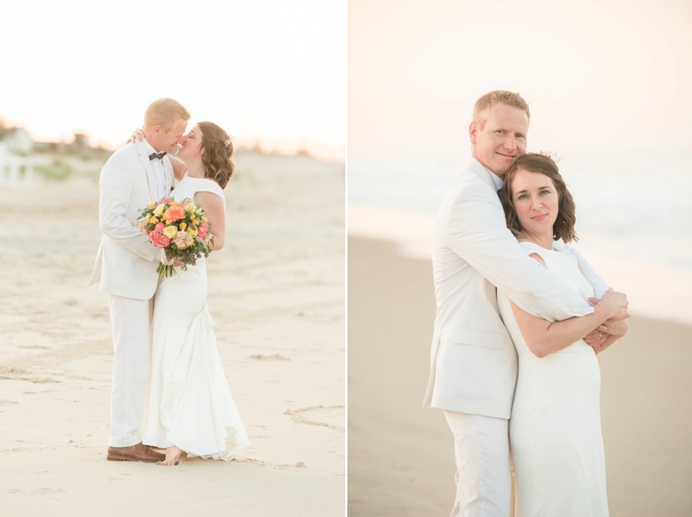 Addy Sea Delaware Beach sunset bride and groom