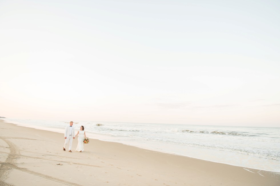 Addy Sea Delaware Beach sunset bride and groom