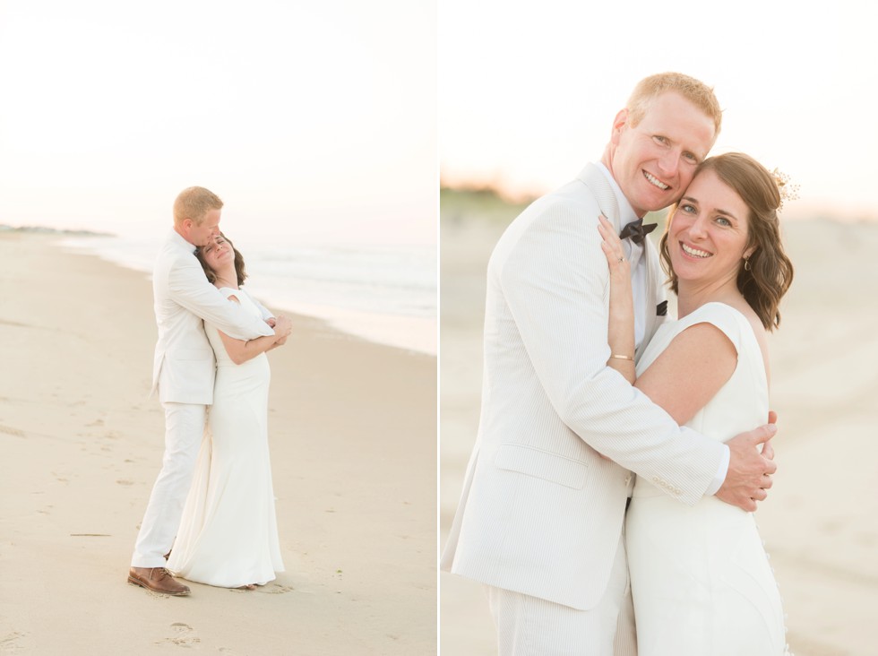 Addy Sea Delaware Beach sunset bride and groom