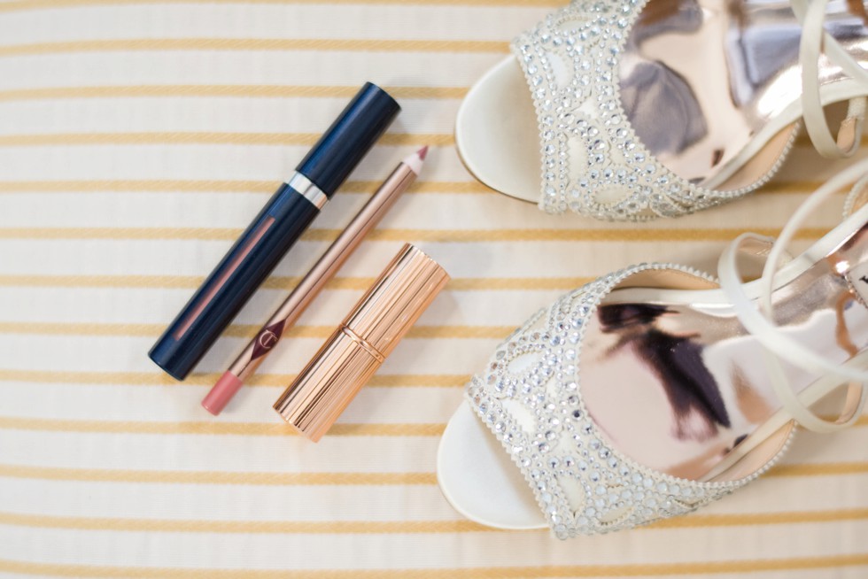 Hotel Monaco wedding brides shoes and makeup