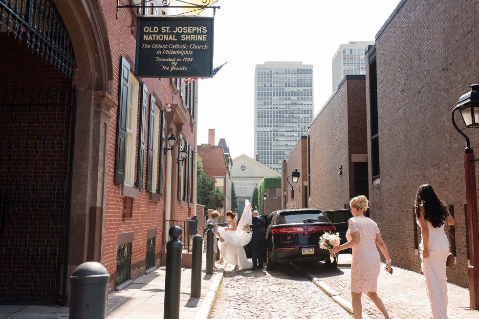 Old St. Josephs Church Philadelphia wedding ceremony