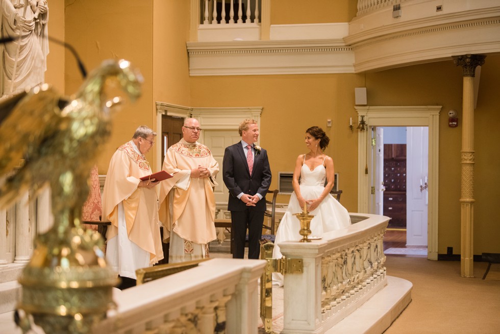 Old St. Josephs Church Philadelphia wedding ceremony