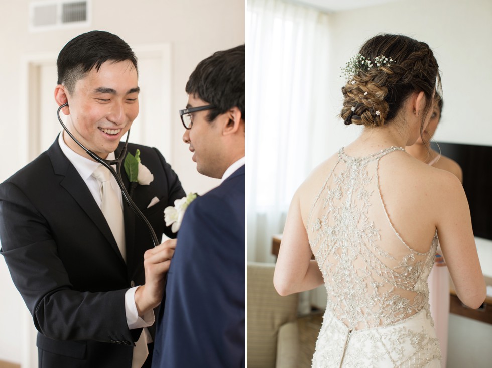 Hilton Baltimore getting ready wedding photos