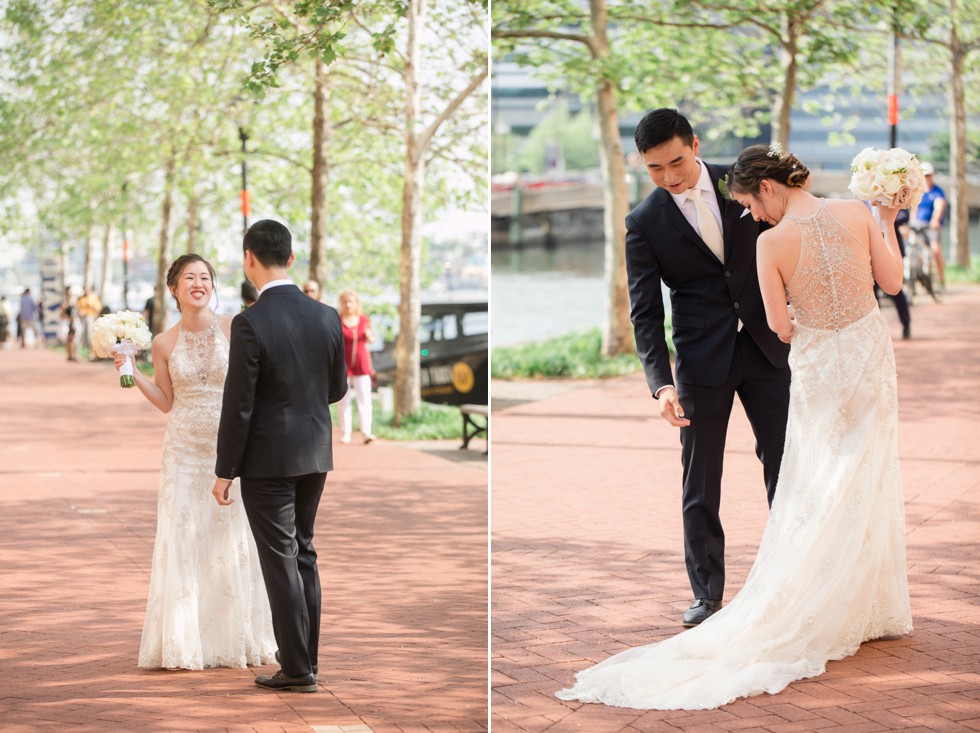 Four Seasons Baltimore first look wedding photos