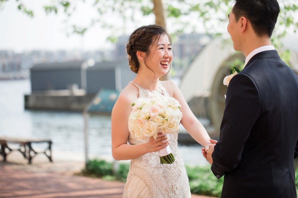 Four Seasons Baltimore first look wedding photos