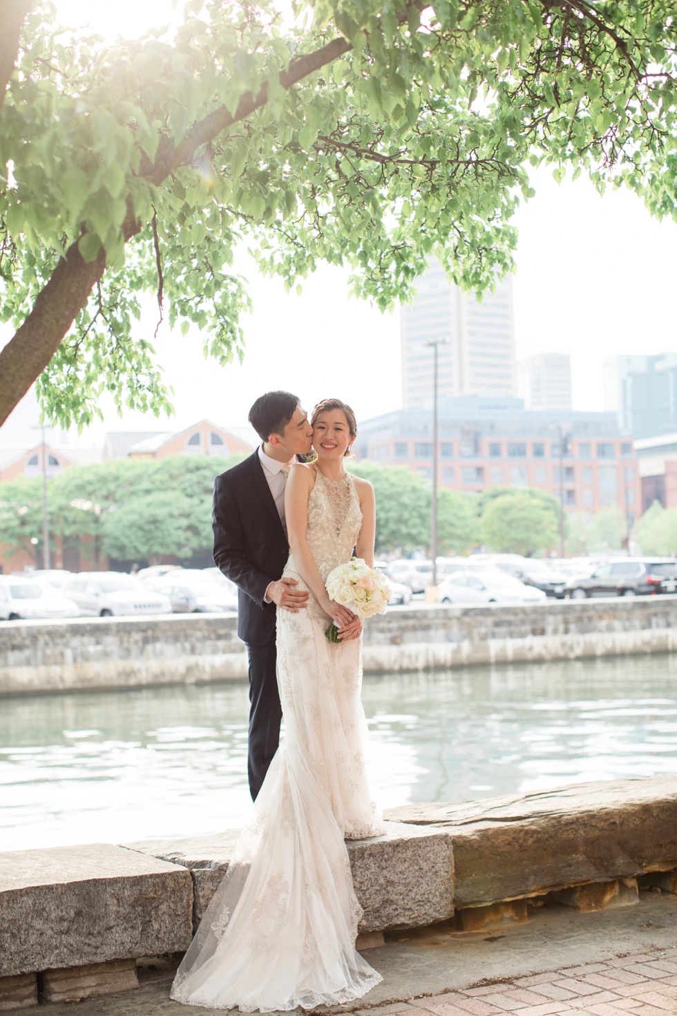 Blue Vanda Floral Designs baltimore harbor outdoor wedding