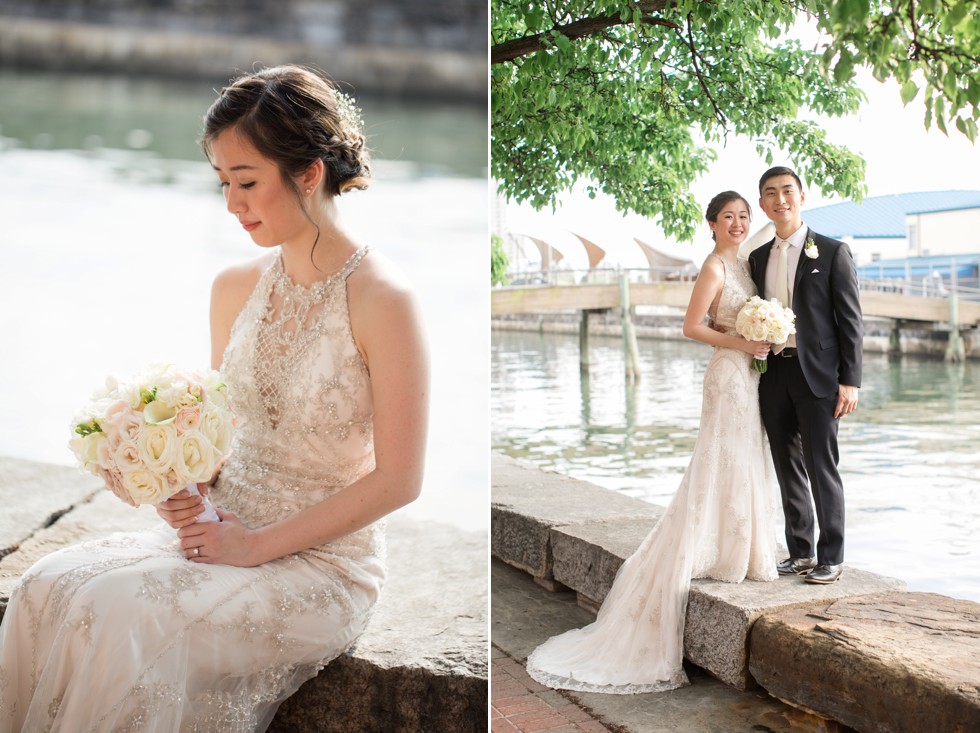 Blue Vanda Floral Designs baltimore harbor outdoor wedding