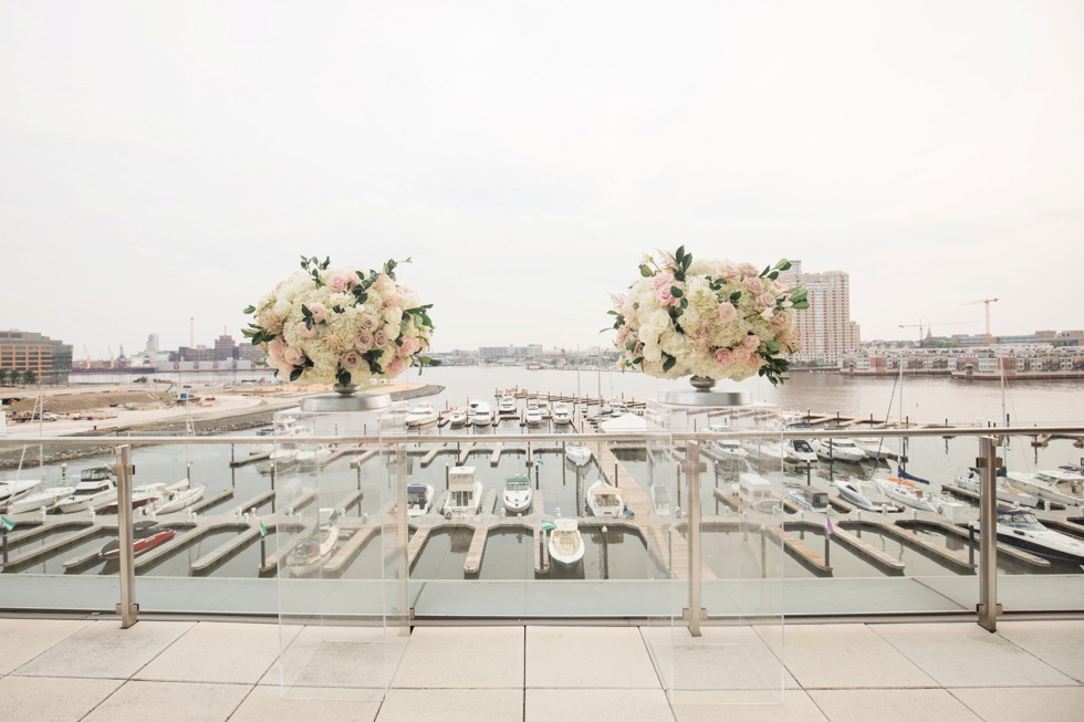 Blue Vanda Floral Designs baltimore harbor outdoor wedding